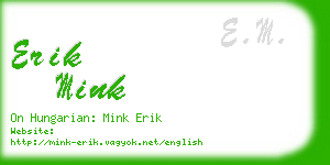 erik mink business card